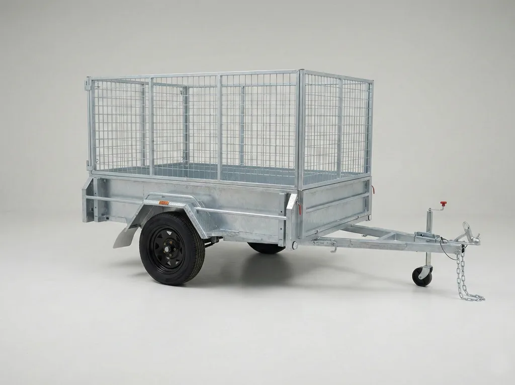 7x4 galvanised cage trailer for sale with 3ft cage